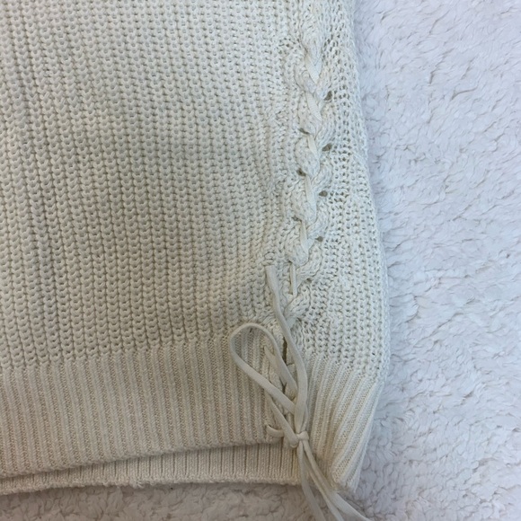 Bebe Women’s Lace Up Detail Crew Neck Sweater - Picture 4 of 6